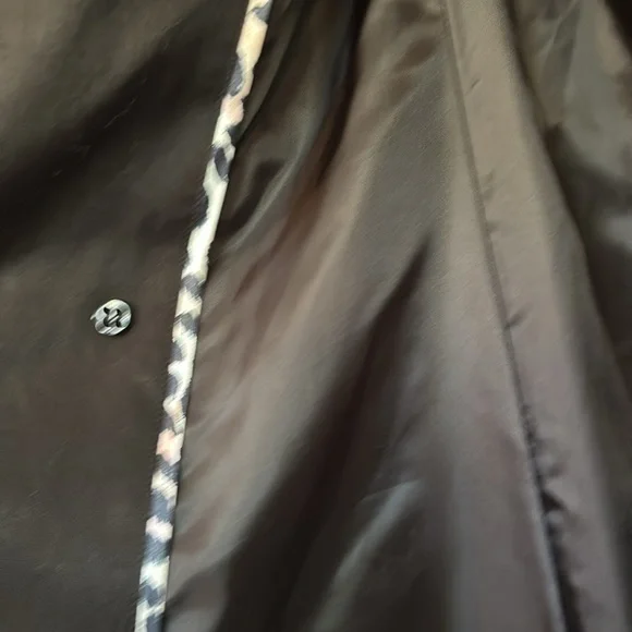 Betsey Johnson Black Trench Coat with Cream Accents - Picture 7 of 7